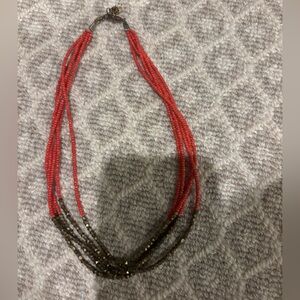 Elegant Red and Gold Beaded Necklace